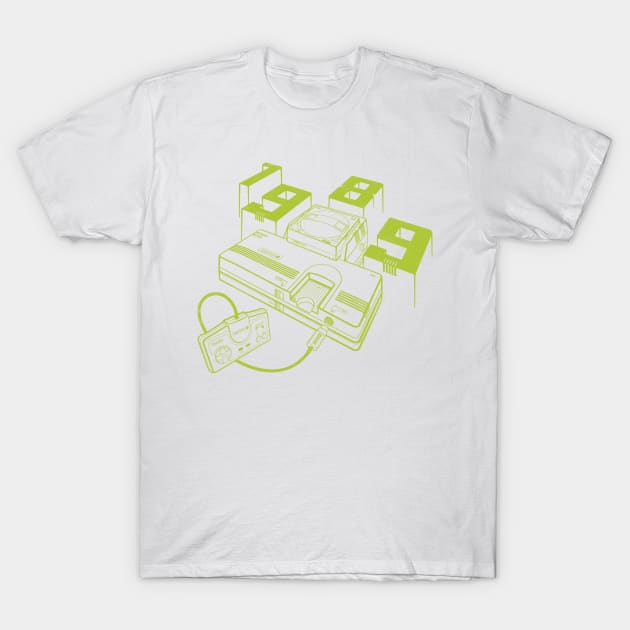 1989 TurboGrafx-16 Line Art T-Shirt by Mattgyver